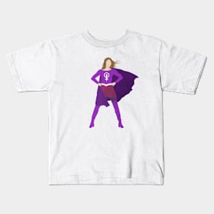 Super Woman in purple Kids T-Shirt